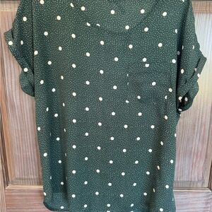 Maurices Green Cuffed Sleeve Boxy Blouse